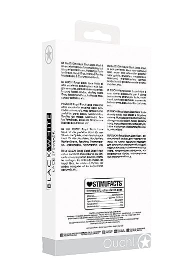 Ouch! Black & White Lace Eye Mask - Royal