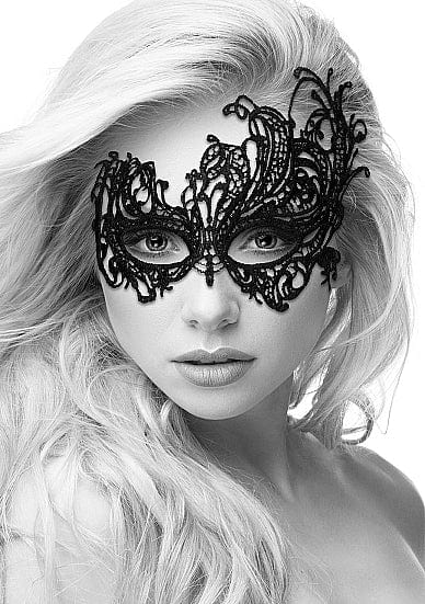 Ouch! Black & White Lace Eye Mask - Royal