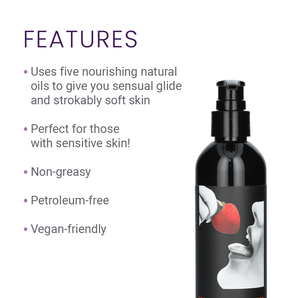 EDIBLE MASSAGE LOTION - 8 OZ - STRAWBERRY