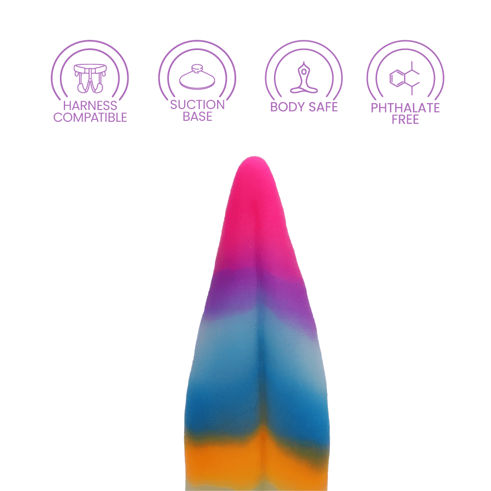 UNICORN TONGUE GLOW-IN-THE-DARK SILICONE DILDO