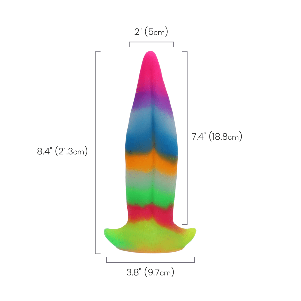 UNICORN TONGUE GLOW-IN-THE-DARK SILICONE DILDO