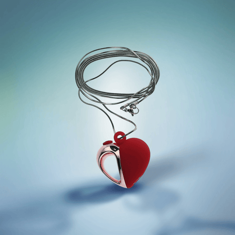 VIBRATING SILICONE HEART NECKLACE