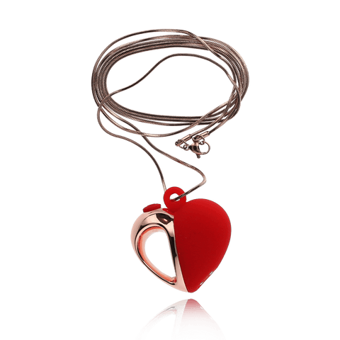 VIBRATING SILICONE HEART NECKLACE