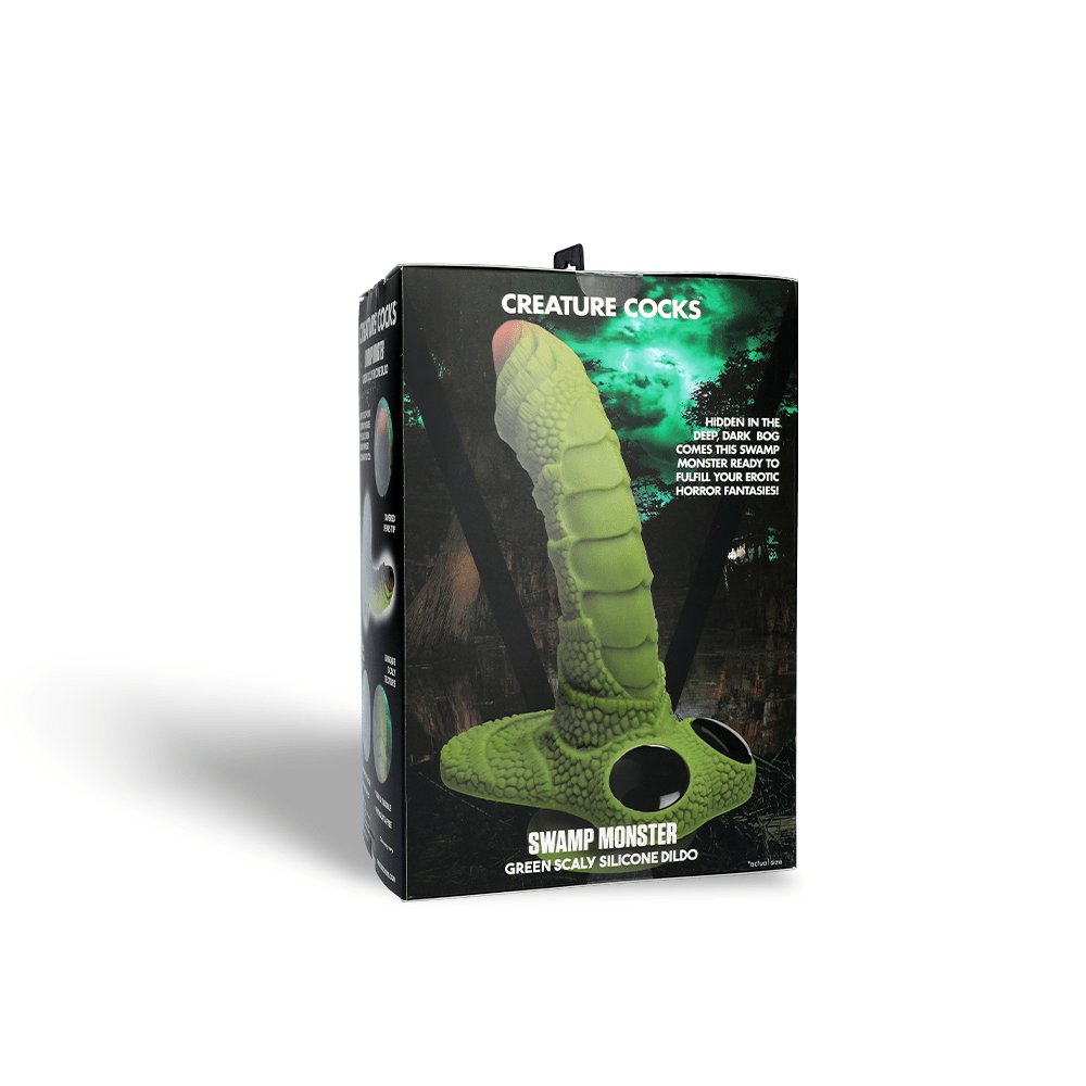 SWAMP MONSTER GREEN SCALY SILICONE DILDO