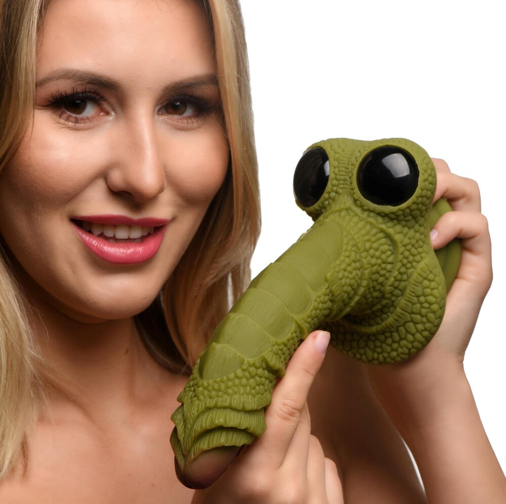 SWAMP MONSTER GREEN SCALY SILICONE DILDO