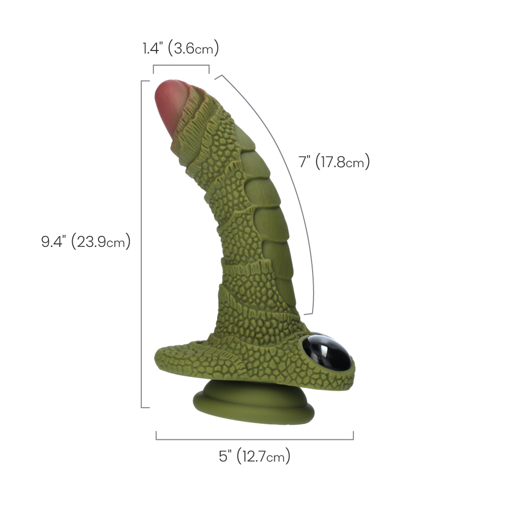 SWAMP MONSTER GREEN SCALY SILICONE DILDO