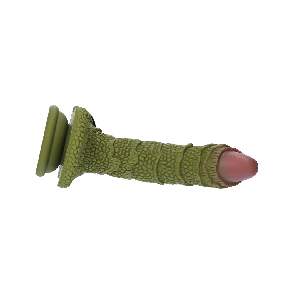 SWAMP MONSTER GREEN SCALY SILICONE DILDO