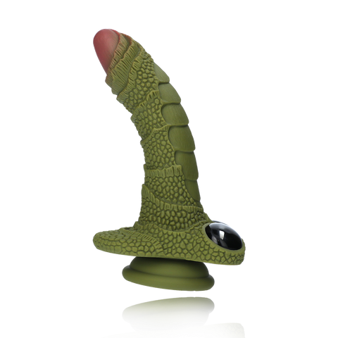 SWAMP MONSTER GREEN SCALY SILICONE DILDO
