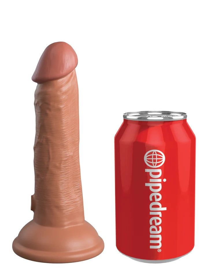 6\" DUAL DENSITY SILICONE COCK - TAN