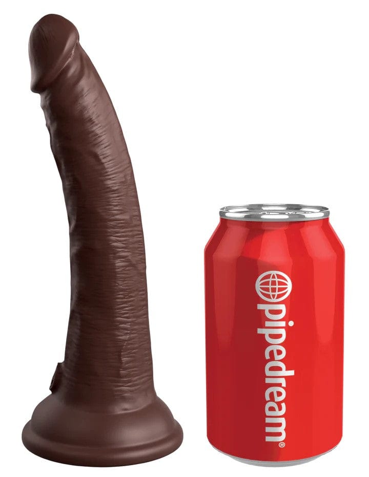 7" DUAL DENSITY SILICONE COCK - BROWN