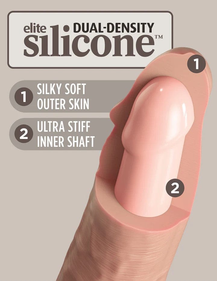 8" DUAL DENSITY SILICONE COCK - LIGHT
