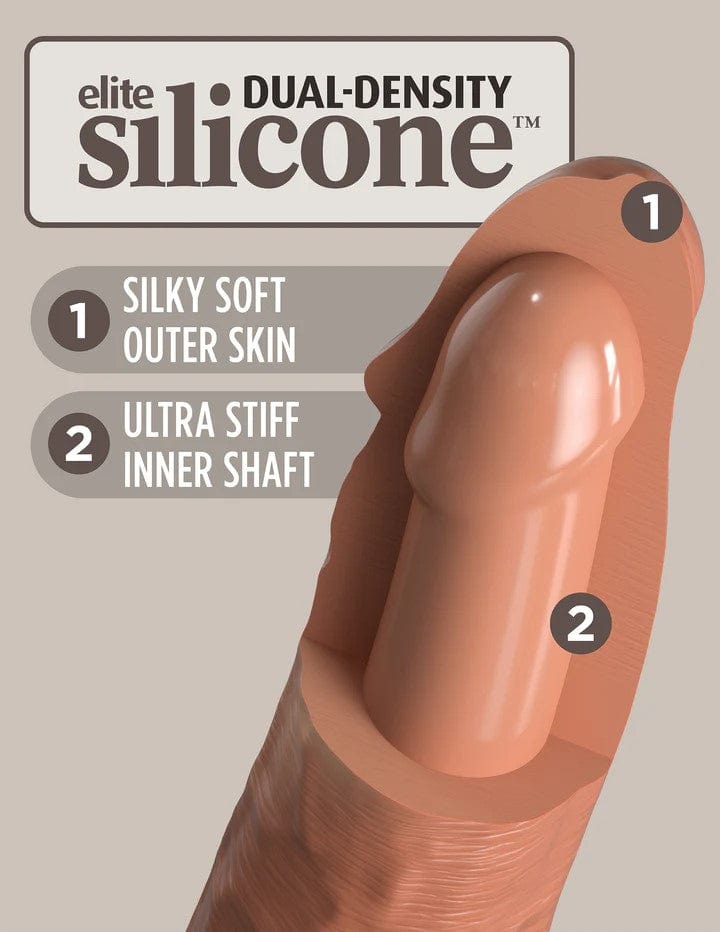 8" DUAL DENSITY SILICONE COCK - TAN