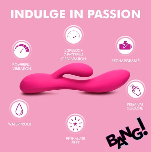 10X FLEXIBLE SILICONE RABBIT - PINK