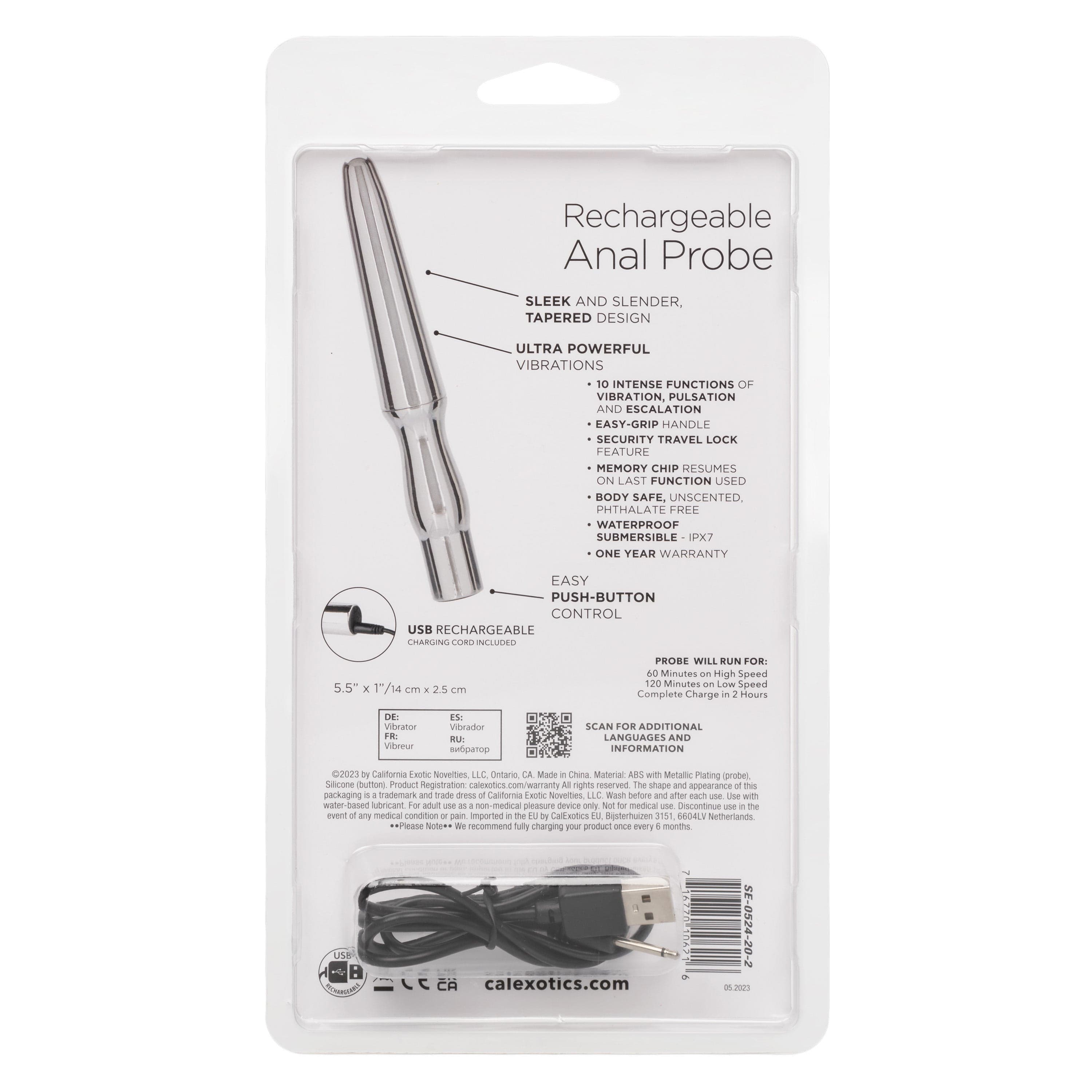 RECHARGEABLE ANAL PROBE - SILVER