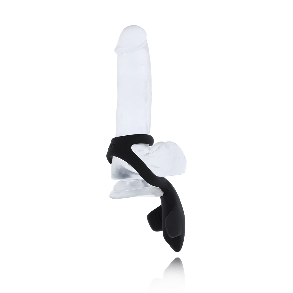 Hung Taint Ring on clear dildo