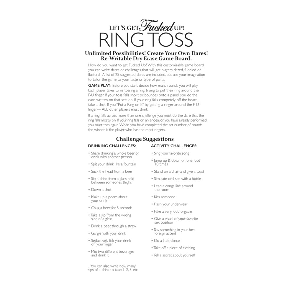LET'S GET FUCKED UP RING TOSS