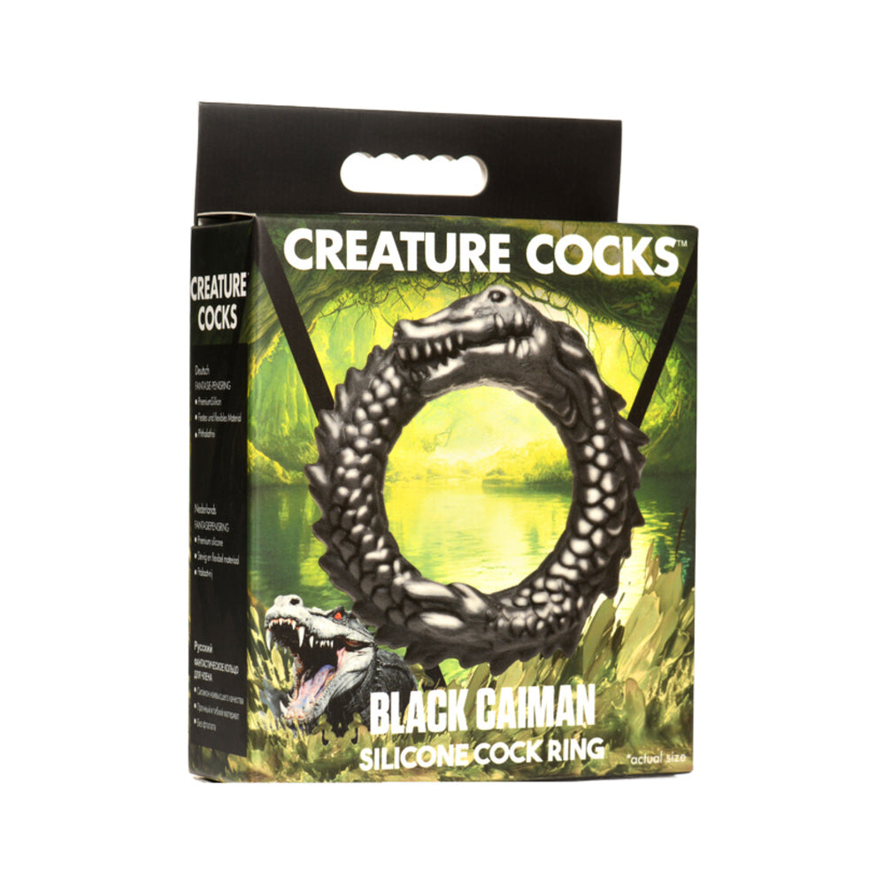 BLACK CAIMAN SILICONE COCK RING