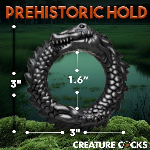 BLACK CAIMAN SILICONE COCK RING