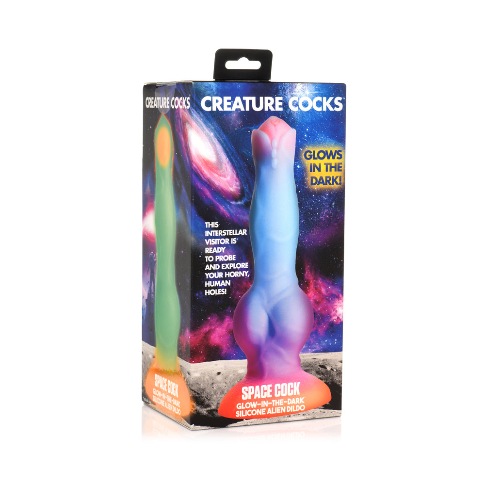 SPACE COCK GLOW-IN-THE-DARK SILICONE ALIEN DILDO