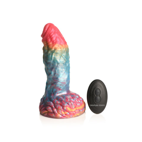 RAINBOW PHOENIX VIBRATING SILICONE DILDO