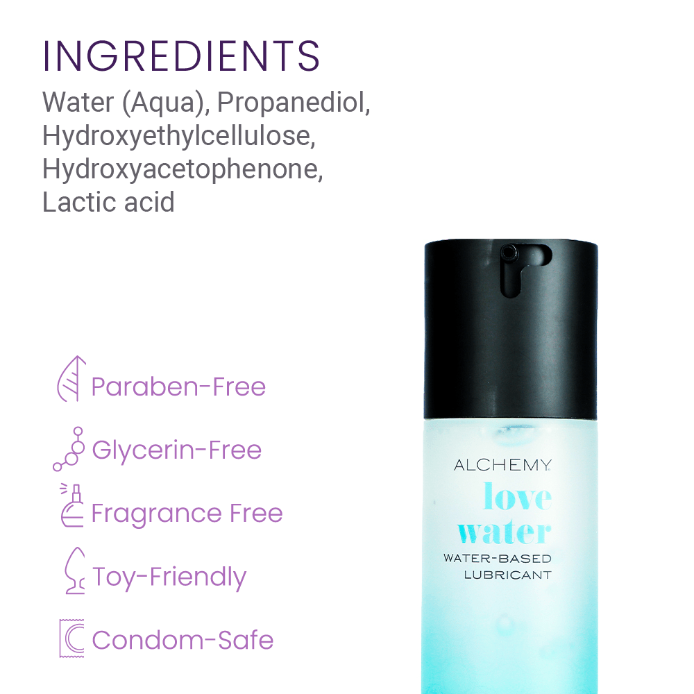Alchemy Water-Based Personal Lubricant ingredients and features