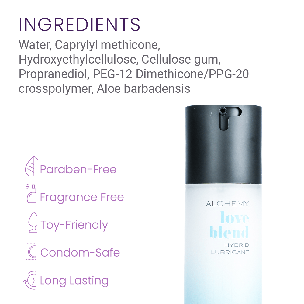 Alchemy Love Blend Hybrid Personal Lubricant ingredients and features