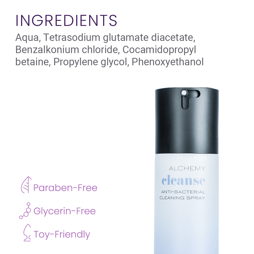 Alchemy Cleanse Spray Toy Cleaner ingredients and features