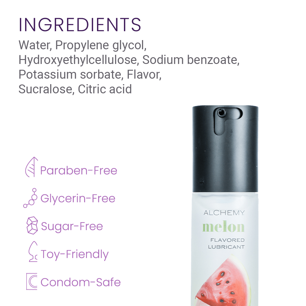 Alchemy Indulge – Watermelon Flavored Personal Lubricant ingredients and features