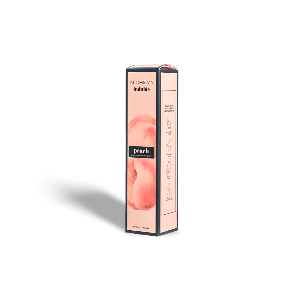 Alchemy Indulge – Peach Flavored Personal Lubricant box