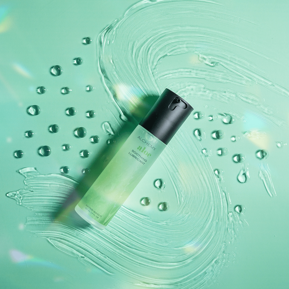 Alchemy Aloe Lubricant bottle with liquid texture