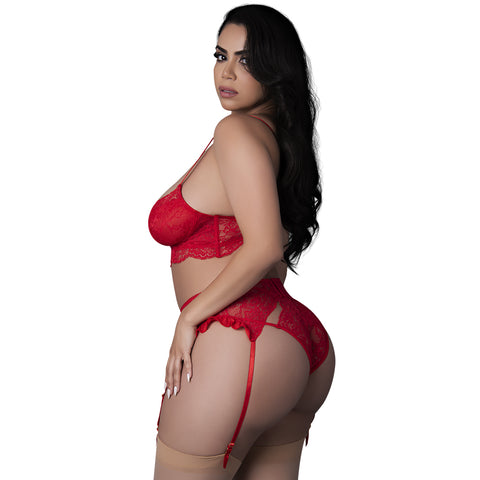 Sugar High Bra Garter & Panty Set