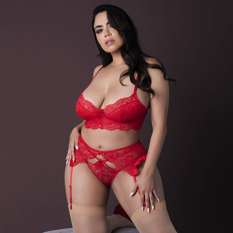 Sugar High Bra Garter & Panty Set