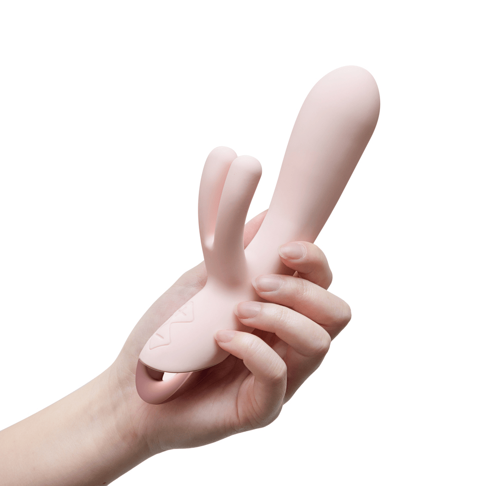Blush Elora pink rabbit vibrator in woman's hand