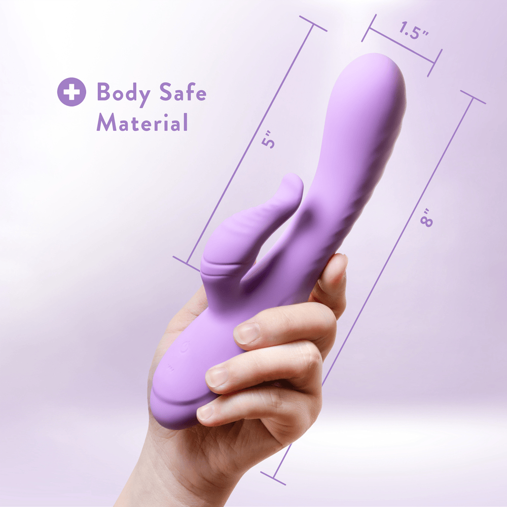 Blush Evelyn purple rabbit vibrator product dimensions