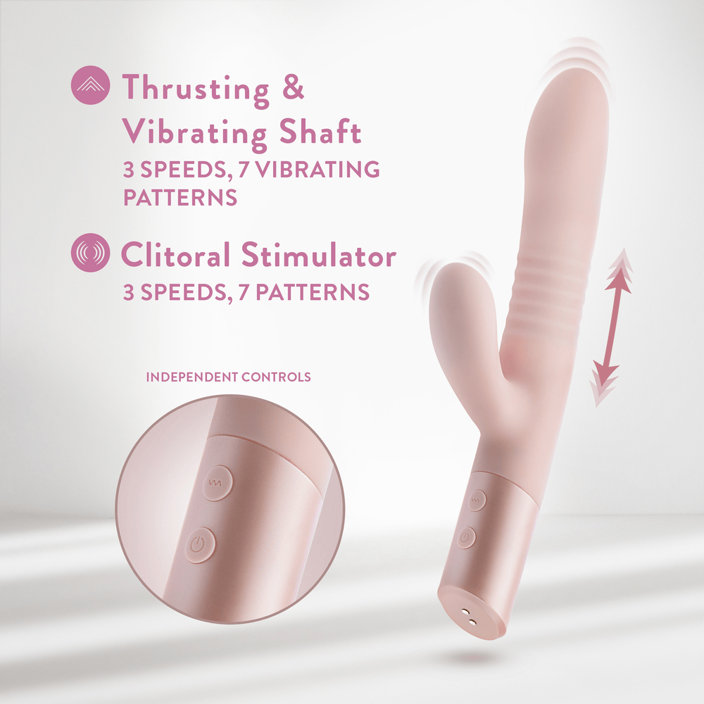 Blush Fraya pink rabbit vibrator features and key selling points