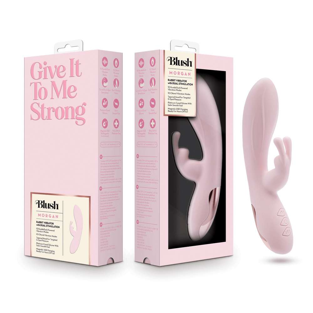 Blush Morgan pink rabbit vibrator with box