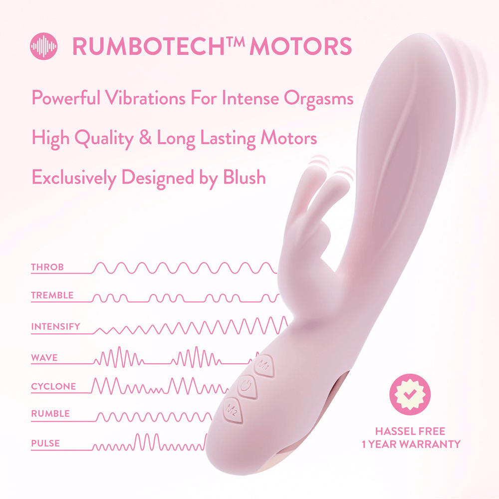 Blush Morgan pink rabbit vibrator features and key selling points