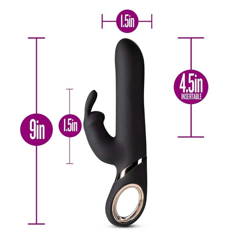 Blush Victoria black rabbit vibrator product dimensions