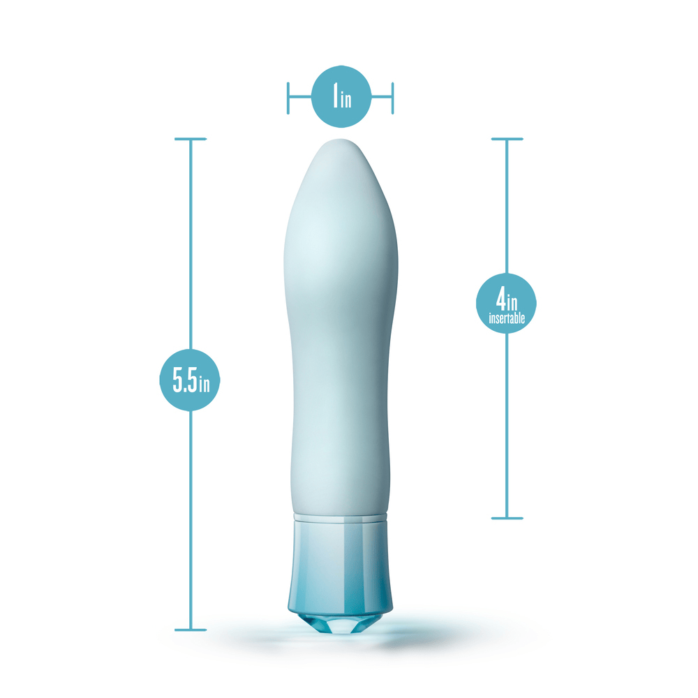 Blush Oh My Gem Ardor aquamarine bullet vibrator product dimensions