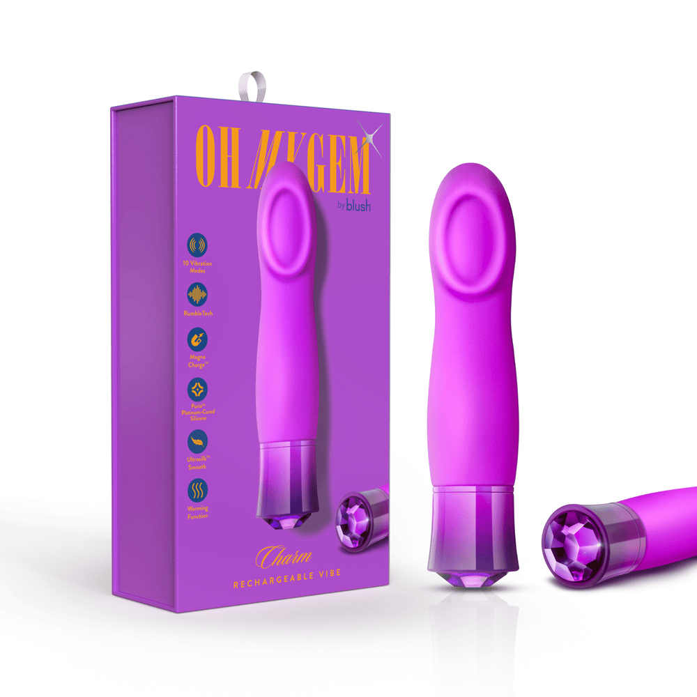 Blush Oh My Gem Charm Amethyst bullet vibrator with box