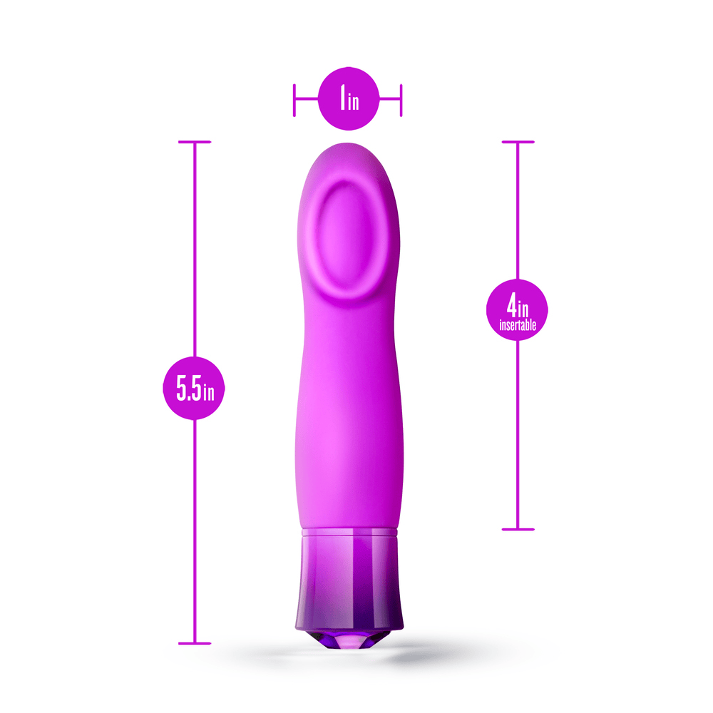 Blush Oh My Gem Charm Amethyst bullet vibrator product dimensions