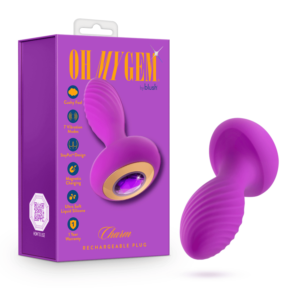Blush Oh My Gem Charm Plug Amethyst butt plug with box