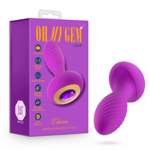 Blush Oh My Gem Charm Plug Amethyst butt plug with box