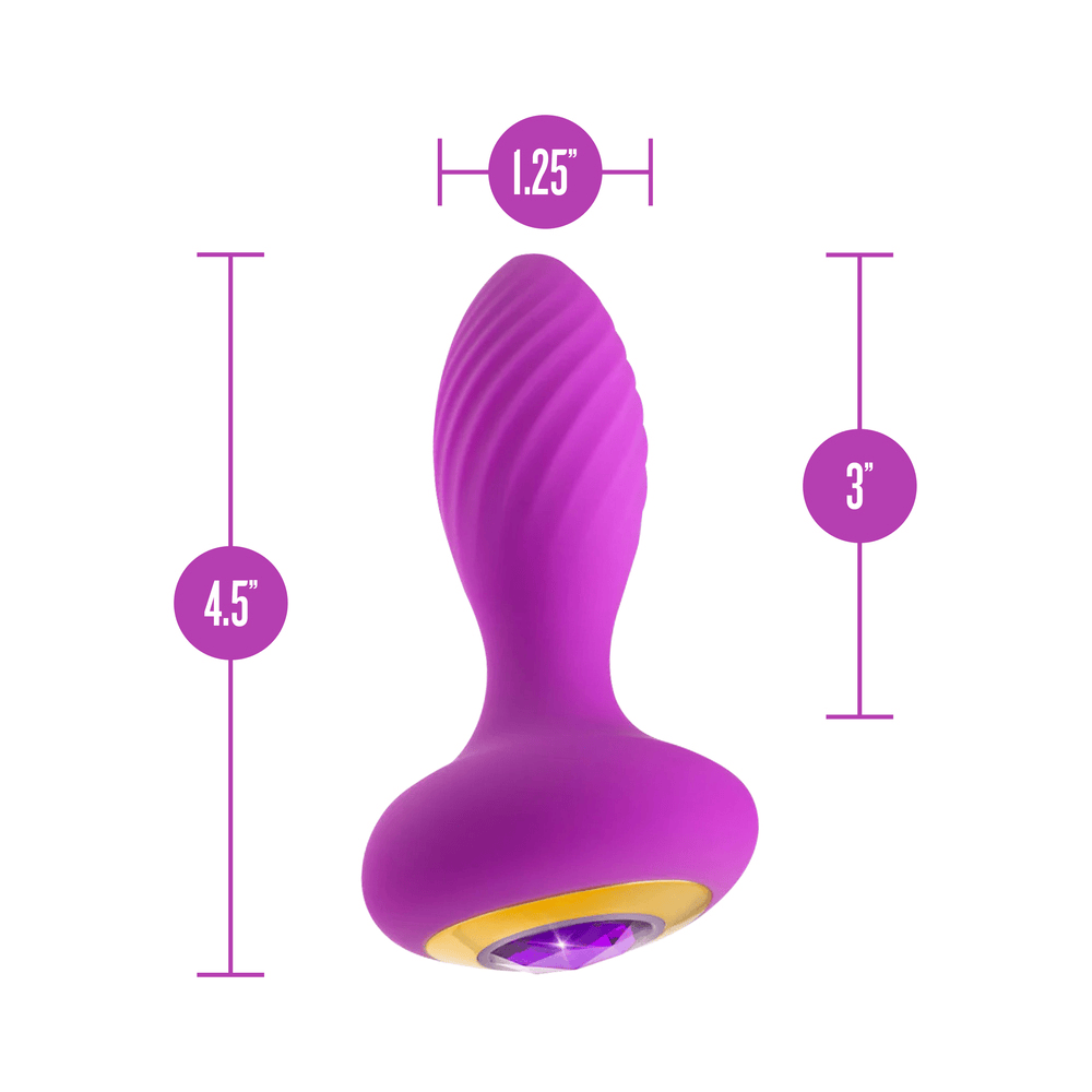 Blush Oh My Gem Charm Plug Amethyst butt plug product dimensions