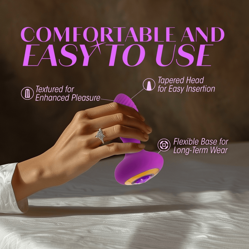 Blush Oh My Gem Charm Plug Amethyst butt plug in woman's hand