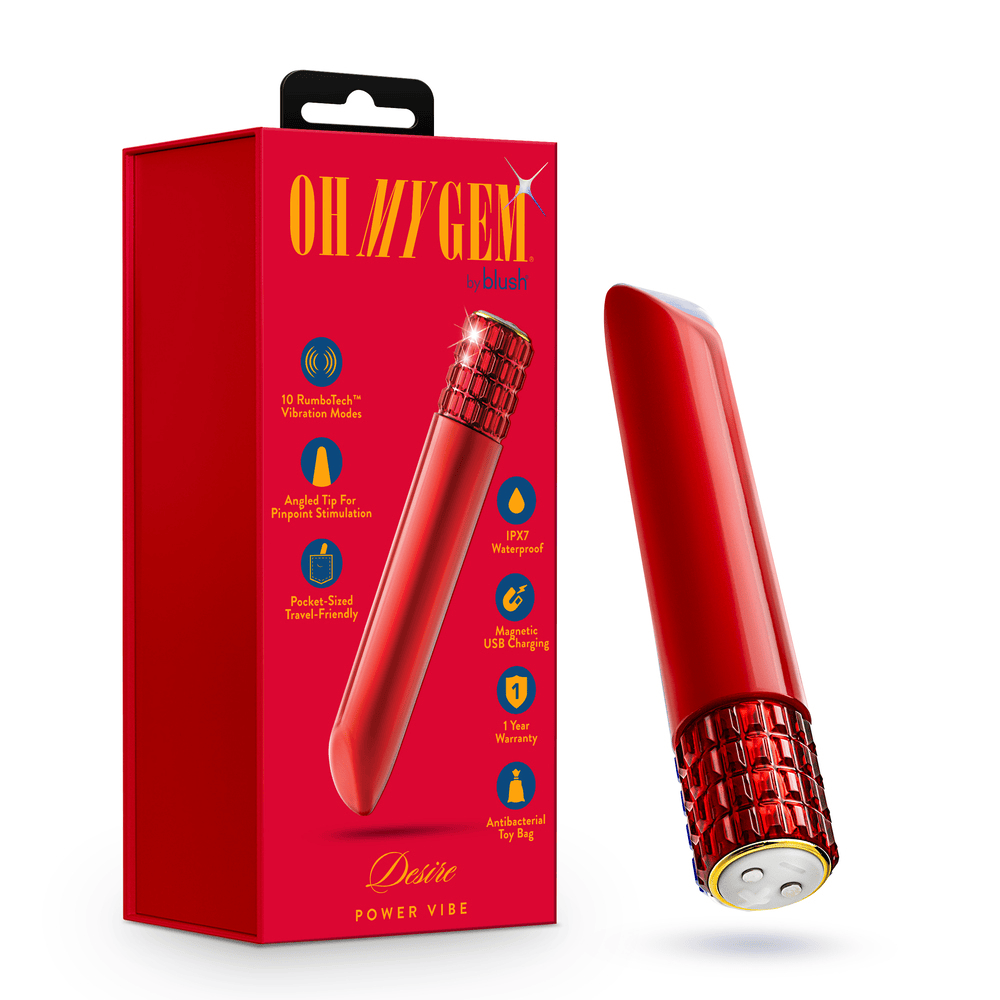 Blush Oh My Gem Desire Vibe Ruby bullet vibrator with box