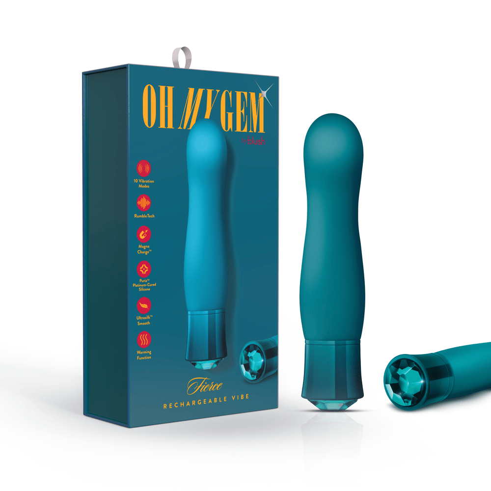 Blush Oh My Gem Fierce Blue Topaz bullet vibrator with box