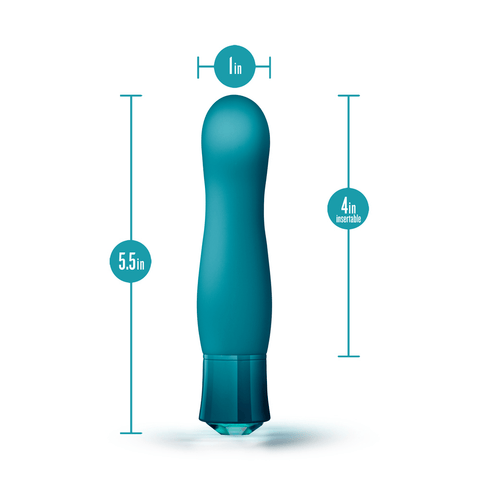 Blush Oh My Gem Fierce Blue Topaz bullet vibrator product dimensions