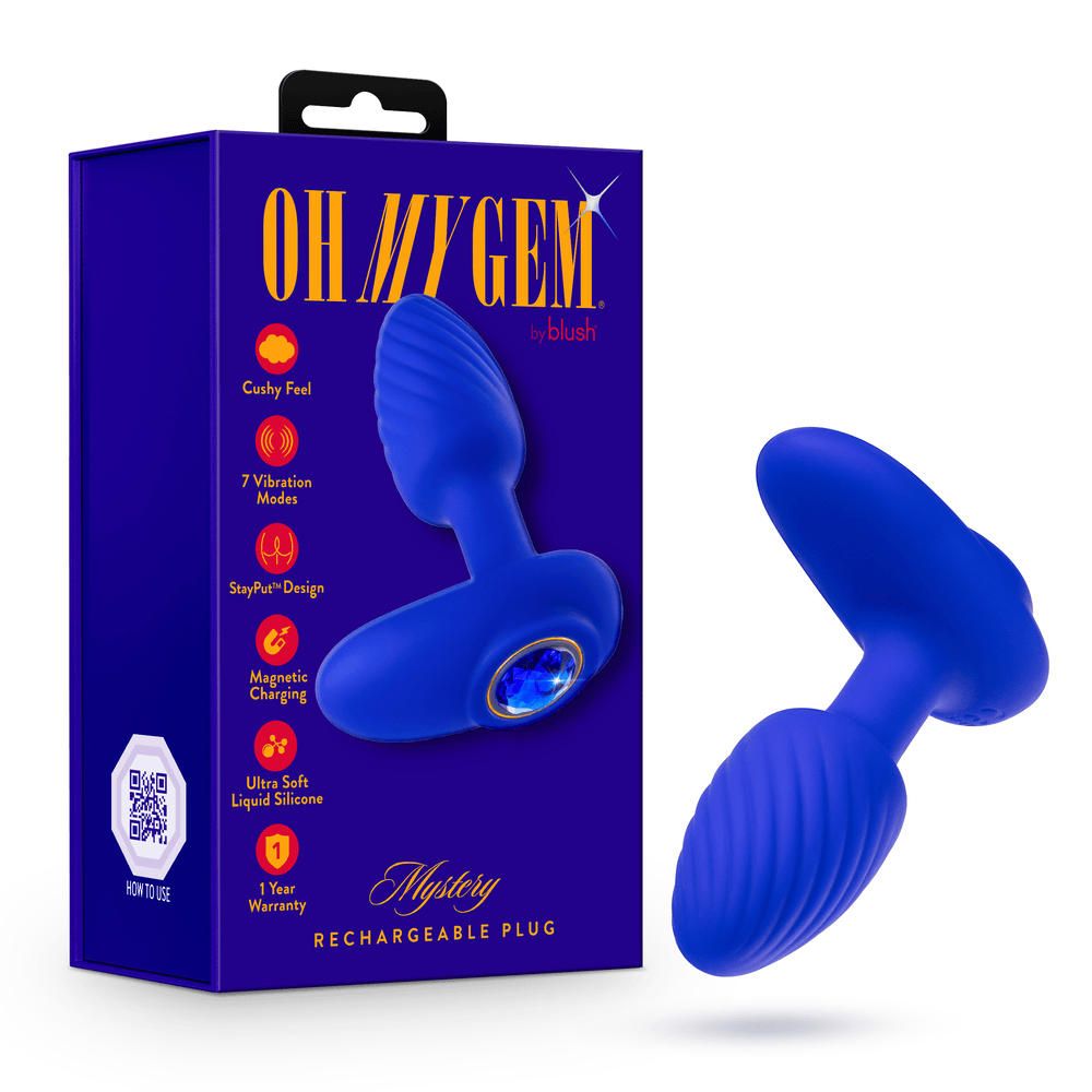 Blush Oh My Gem Mystery Plug Sapphire egg vibrator with box