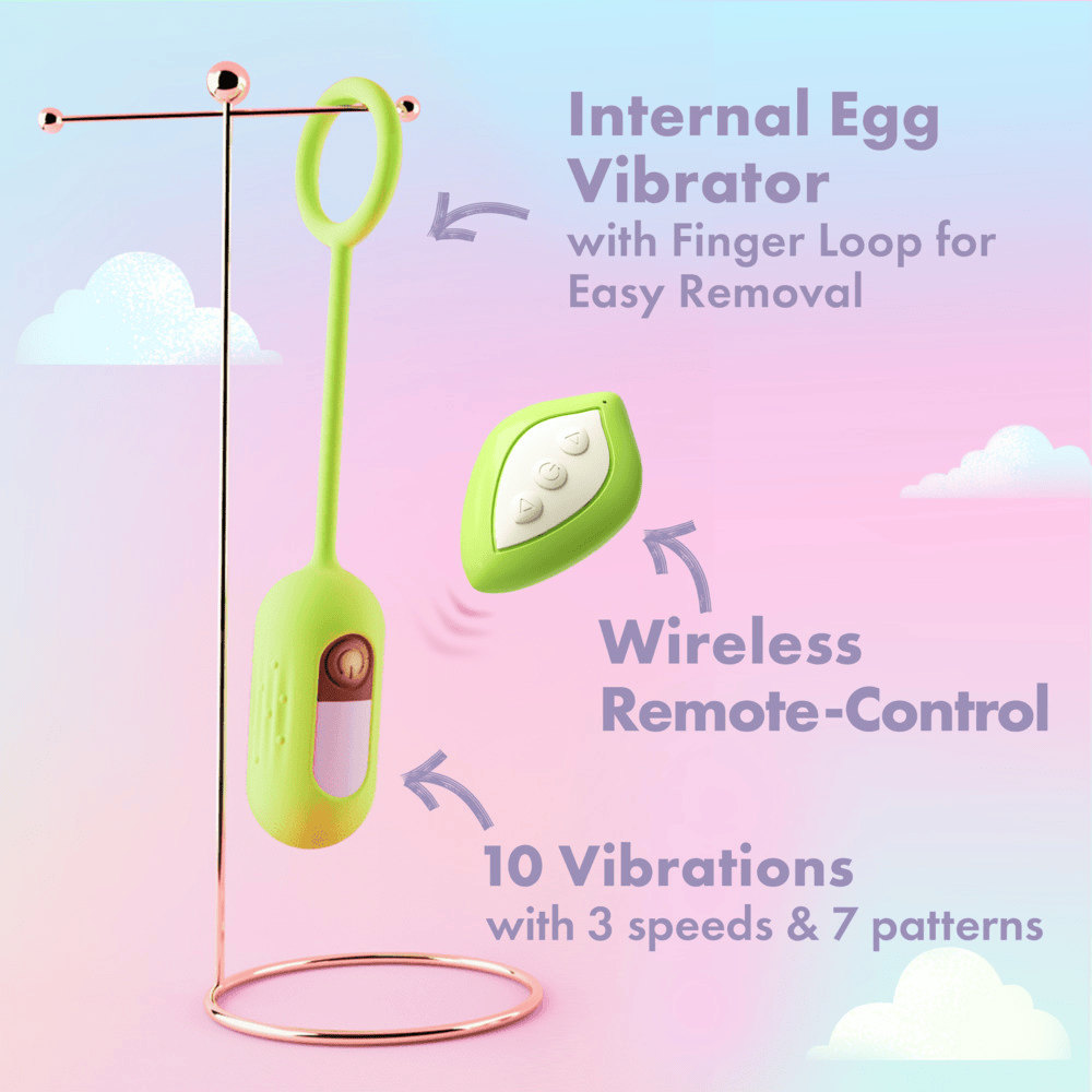 Blush Play With Me Blooming Bliss Green egg vibrator features and key selling points